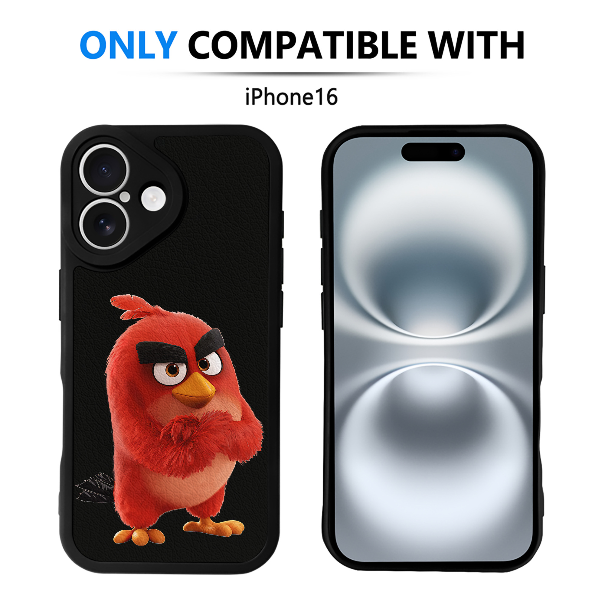 （画像用） Angry Birds アングリーバード 【iPhone 16シリーズ対応】シリコンスマホケース（レザー調） 材質：シリコン